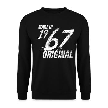 Made in 1967 Year of birth 1967 Birthday Women - Unisex Sweatshirt - black - Front - Alina (178cm) & Michal (187cm)