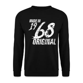 Fait en 1968 Année de naissance 1968 Anniversaire Femmes - Sweat-shirt Unisexe - noir - Devant - Alina (178cm) & Michal (187cm)
