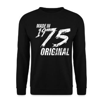 Made In 1975 Year of birth 1975 Birthday Women - Unisex Sweatshirt - black - Front - Alina (178cm) & Michal (187cm)
