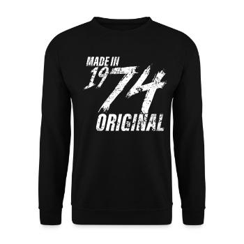 Fait en 1974 Année de naissance 1974 Anniversaire Femmes - Sweat-shirt Unisexe - noir - Devant - Alina (178cm) & Michal (187cm)