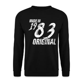 Made In 1983 Year of birth 1983 Birthday Women - Unisex Sweatshirt - black - Front - Alina (178cm) & Michal (187cm)