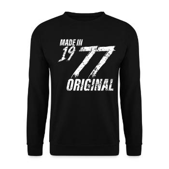 Made In 1977 Year of birth 1977 Birthday Women - Unisex Sweatshirt - black - Front - Alina (178cm) & Michal (187cm)