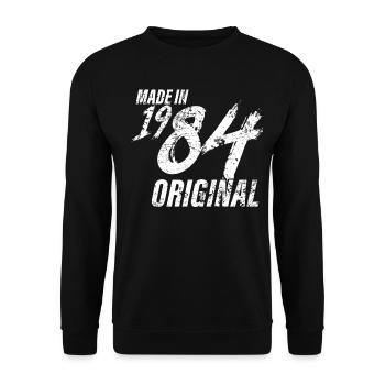 Made in 1984 Year of birth 1984 Birthday Women - Unisex Sweatshirt - black - Front - Alina (178cm) & Michal (187cm)