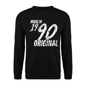Made in 1990 Year of birth 1990 Birthday Women - Unisex Sweatshirt - black - Front - Alina (178cm) & Michal (187cm)