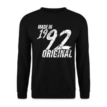Made in 1992 Year of birth 1992 Birthday Women - Unisex Sweatshirt - black - Front - Alina (178cm) & Michal (187cm)