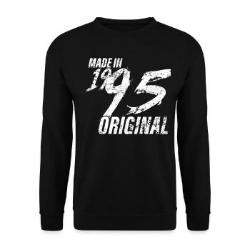 Made In 1995 Geburtsjahr 1995 Geburtstag Damen - Unisex Pullover - Schwarz - Vorne - Alina (178cm) & Michal (187cm)