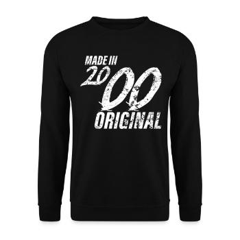 Fabriqué en 2000 Année de naissance 2000 Anniversaire Femmes - Sweat-shirt Unisexe - noir - Devant - Alina (178cm) & Michal (187cm)
