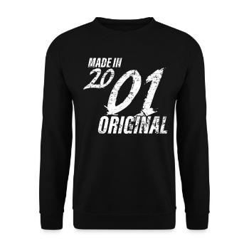 Fait en 2001 Année de naissance 2001 Anniversaire Femmes - Sweat-shirt Unisexe - noir - Devant - Alina (178cm) & Michal (187cm)