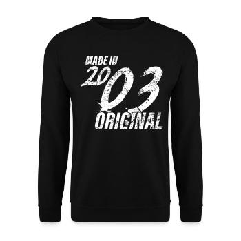 Made in 2003 Year of birth 2003 Birthday Women - Unisex Sweatshirt - black - Front - Alina (178cm) & Michal (187cm)