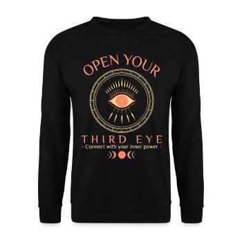 "Open Your Third Eye" Mystical Spiritual Awakening - Unisex Sweatshirt - black - Front - Alina (178cm) & Michal (187cm)
