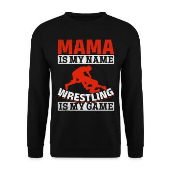 Wrestling Mama is my name Wrestling is my - Unisex Sweatshirt - black - Front - Alina (178cm) & Michal (187cm)