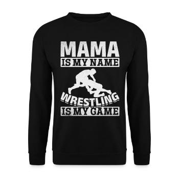 Wrestler Mama is my name Wrestling is my - Unisex Sweatshirt - black - Front - Alina (178cm) & Michal (187cm)