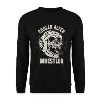 Kampfsport Ringen Wrestling Ringer I Cooler Alter - Unisex Pullover - Schwarz - Vorne - Alina (178cm) & Michal (187cm)
