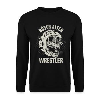 Kampfsport Ringen Wrestling Ringer - Böser Alter - Unisex Pullover - Schwarz - Vorne - Alina (178cm) & Michal (187cm)