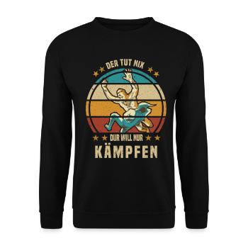 Ringer I Der Tut Nix Der Will Nur Kämpfen - Unisex Pullover - Schwarz - Vorne - Alina (178cm) & Michal (187cm)