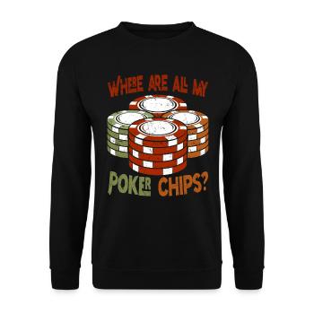 Joueurs de poker Où sont tous mes jetons de poker Poker - Sweat-shirt Unisexe - noir - Devant - Alina (178cm) & Michal (187cm)