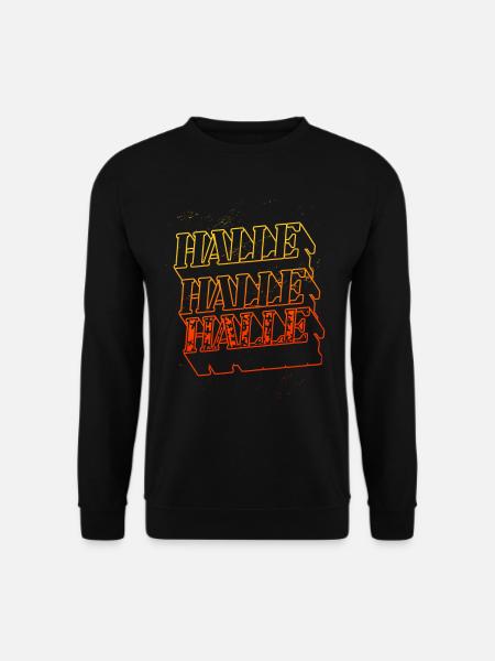 Halle Deutschland Stadt Skyline Heimat Schrift - Unisex Pullover - Schwarz