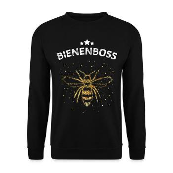 Bienenboss Bienen Honigbiene Imkerei Bienenzucht - Unisex Pullover - Schwarz - Vorne - Alina (178cm) & Michal (187cm)