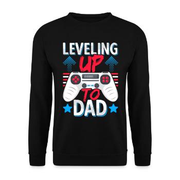 Dad-to-be Future Father Leveling Up Dad - Unisex Sweatshirt - black - Front - Alina (178cm) & Michal (187cm)