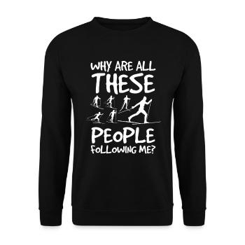 Cross-country biathlon cross-country skiers - Unisex Sweatshirt - black - Front - Alina (178cm) & Michal (187cm)