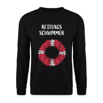 Rettungsschwimmer Bademeister Schwimmbad - Unisex Pullover - Schwarz - Vorne - Alina (178cm) & Michal (187cm)