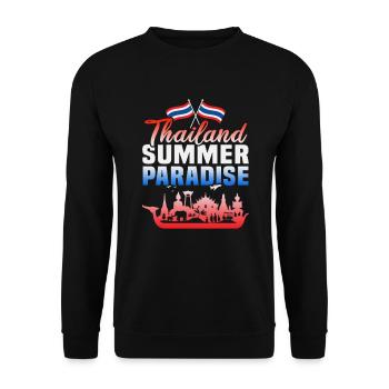 Thailand Beach Holiday by the Sea Design Beach Motif - Unisex Sweatshirt - black - Front - Alina (178cm) & Michal (187cm)