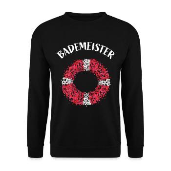 Bademeister Rettungsschwimmer Schwimmbad - Unisex Pullover - Schwarz - Vorne - Alina (178cm) & Michal (187cm)