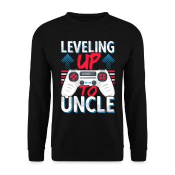 Futur oncle attendant - Passer au niveau supérieur à l’oncle - Sweat-shirt Unisexe - noir - Devant - Alina (178cm) & Michal (187cm)