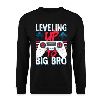 Brother Loading Offspring - Leveling Up To Big Bro - Unisex Sweatshirt - black - Front - Alina (178cm) & Michal (187cm)