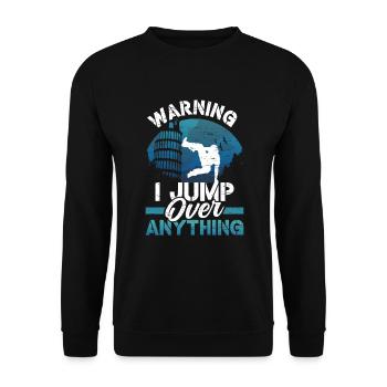Run Jump Flip Freerunning Acrobatic Parkour - Unisex Sweatshirt - black - Front - Alina (178cm) & Michal (187cm)