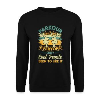 Cool People Run Jump Flip Freerunning Acrobatics - Unisex Sweatshirt - black - Front - Alina (178cm) & Michal (187cm)