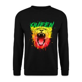 Lion Lion Reine Reine Cadeau Confiant - Sweat-shirt Unisexe - noir - Devant - Alina (178cm) & Michal (187cm)