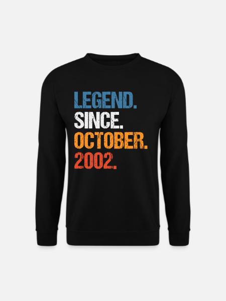 Legend Since October 2002 Birthday - Unisex Sweatshirt - black