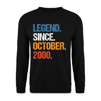 Légende depuis octobre 2000 Anniversaire - Sweat-shirt Unisexe - noir - Devant - Alina (178cm) & Michal (187cm)