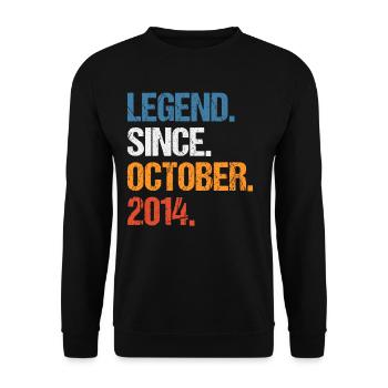 Légende depuis octobre 2014 Anniversaire - Sweat-shirt Unisexe - noir - Devant - Alina (178cm) & Michal (187cm)