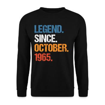 Légende depuis octobre 1965 Anniversaire - Sweat-shirt Unisexe - noir - Devant - Alina (178cm) & Michal (187cm)