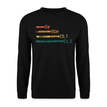 Cool Tracking Progress Retro Marathon Runner - Unisex Pullover - Schwarz - Vorne - Alina (178cm) & Michal (187cm)