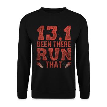 13.1 Been There Run That - Coureur de semi-marathon - Sweat-shirt Unisexe - noir - Devant - Alina (178cm) & Michal (187cm)