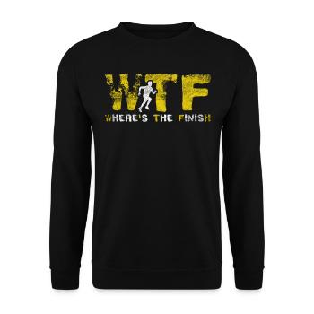 WTF - Where's The Finish Fun Marathon Runner - Unisex Sweatshirt - black - Front - Alina (178cm) & Michal (187cm)