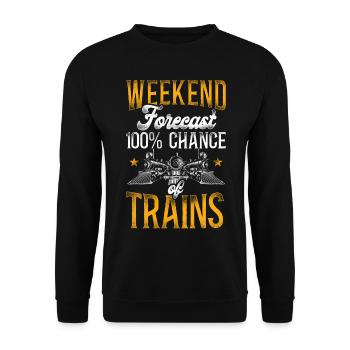 Steam Train Driver Trainspotting - Unisex Pullover - Schwarz - Vorne - Alina (178cm) & Michal (187cm)
