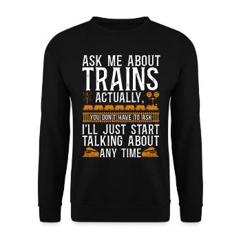 Conducteur de train à vapeur Trainspotting - Sweat-shirt Unisexe - noir - Devant - Alina (178cm) & Michal (187cm)