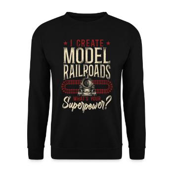 Steam Train Driver Trainspotting - Unisex Pullover - Schwarz - Vorne - Alina (178cm) & Michal (187cm)