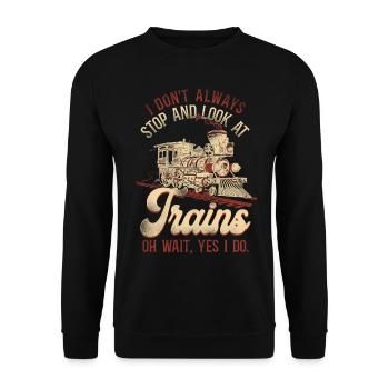 Conducteur de train à vapeur Trainspotting - Sweat-shirt Unisexe - noir - Devant - Alina (178cm) & Michal (187cm)