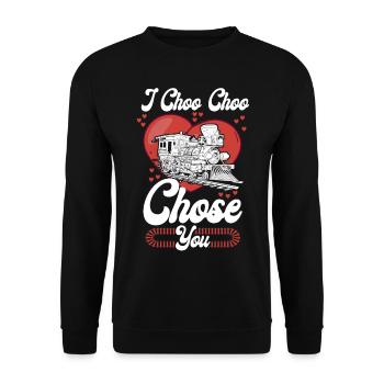 Conducteur de train à vapeur Trainspotting - Sweat-shirt Unisexe - noir - Devant - Alina (178cm) & Michal (187cm)