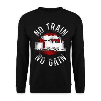 Steam Train Driver Trainspotting - Unisex Sweatshirt - black - Front - Alina (178cm) & Michal (187cm)