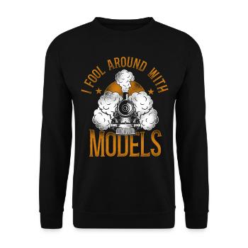Steam Train Driver Trainspotting - Unisex Sweatshirt - black - Front - Alina (178cm) & Michal (187cm)