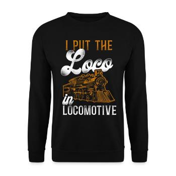 Steam Train Driver Trainspotting - Unisex Sweatshirt - black - Front - Alina (178cm) & Michal (187cm)