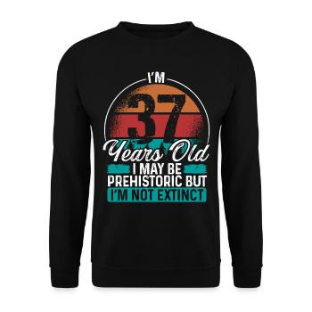 37 Birthday Idea Men Birthdays Funny 37 Year Old - Unisex Pullover - Schwarz - Vorne - Alina (178cm) & Michal (187cm)