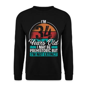 34 Birthday Idea Men Birthdays Funny 34 Year Old - Unisex Pullover - Schwarz - Vorne - Alina (178cm) & Michal (187cm)