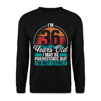 36 Idée d’anniversaire Hommes Anniversaires Drôle 36 ans - Sweat-shirt Unisexe - noir - Devant - Alina (178cm) & Michal (187cm)